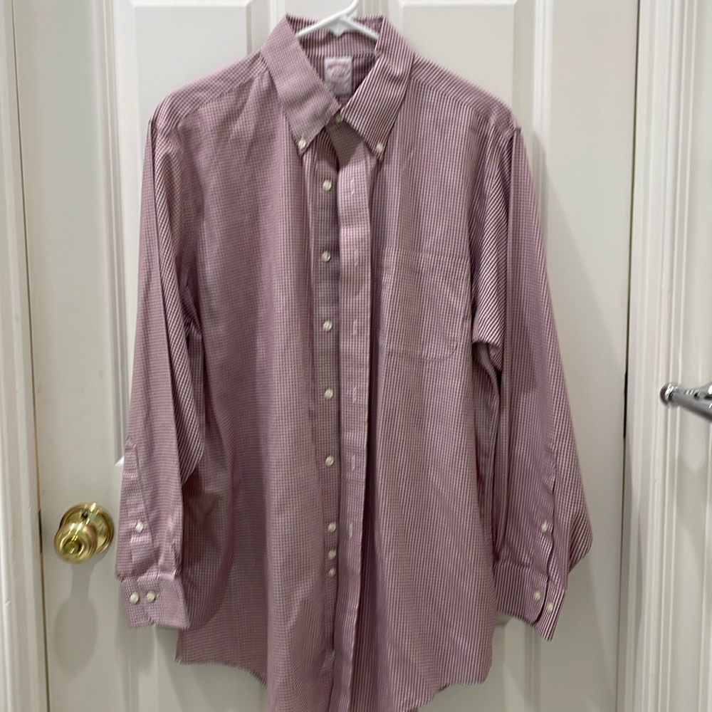 Men’s Brooks Brothers Small Red Check 16-2/3 Oxford Shirt